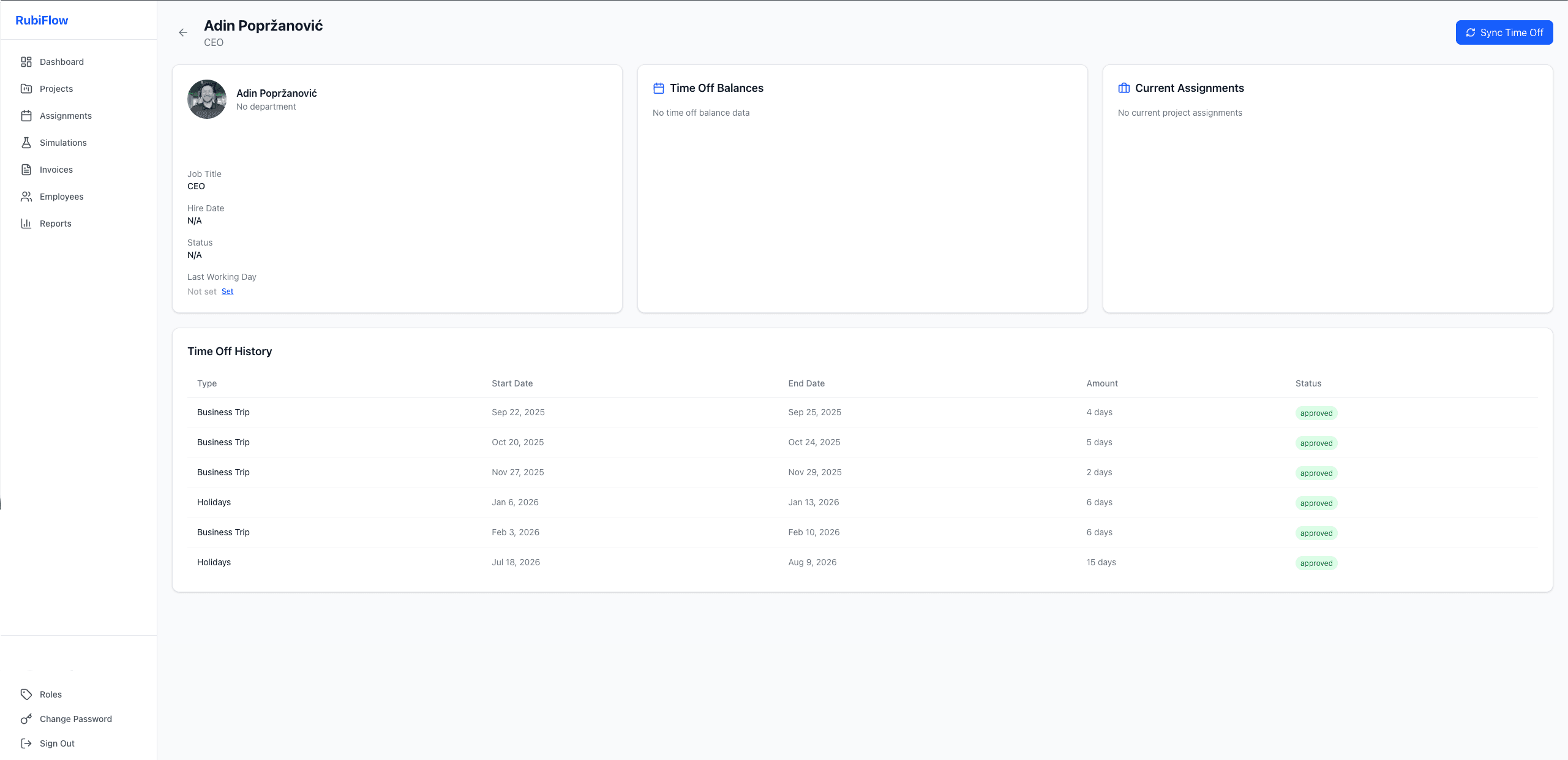 Employee directory synced from BambooHR